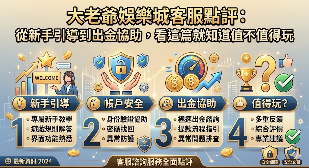大老爺娛樂城客服點評：從新手引導到出金協助，看這篇就知道值不值得玩